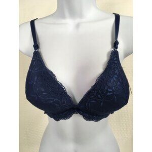 Sofra Women Bra Size 38C Navy Blue Lightly Padded Wireless Back Close New w Tags